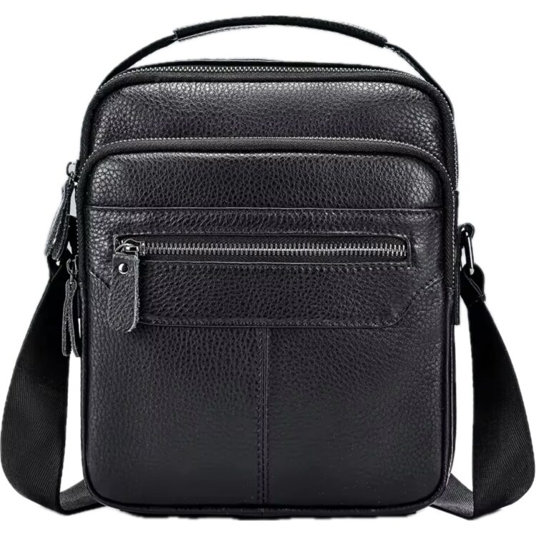 Men Genuine Leather Satchel: Small Crossbody/Shoulder Bag Purse