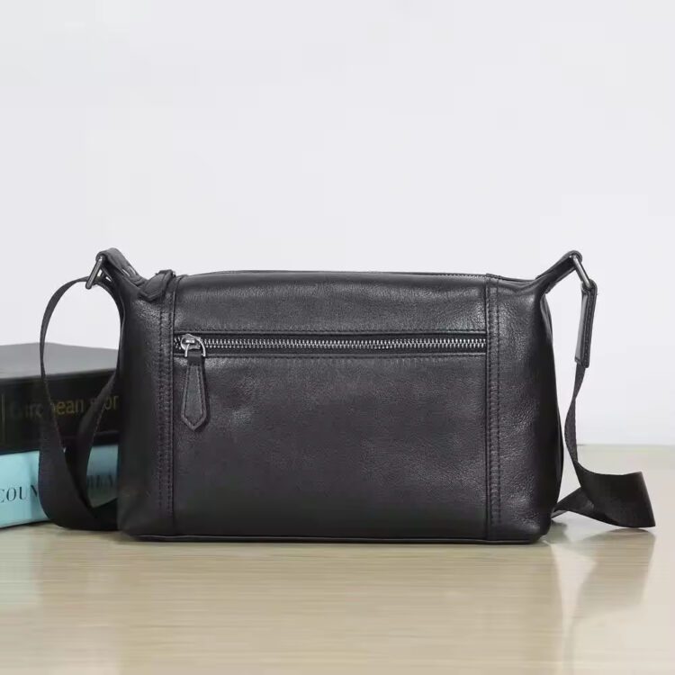 Men's Genuine Leather Shoulder Satchel: Large Capacity Crossbody Messenger Bag