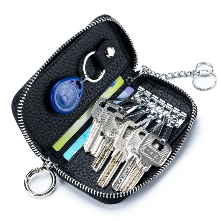 wholesale products trending Genuine Leather Men's Card bags key chains Multi-Function Women'S Wallet Car Key Case