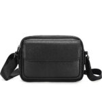 men's leather shoulder bag with smart storage, elegant design.